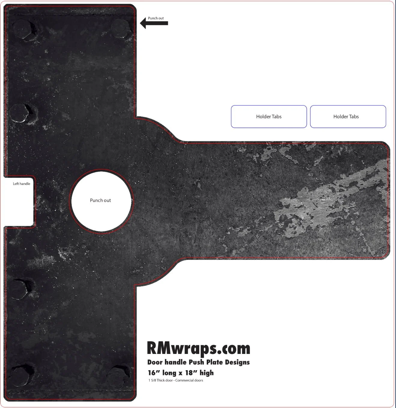 Old metal - Decorative Push Plate Wraps